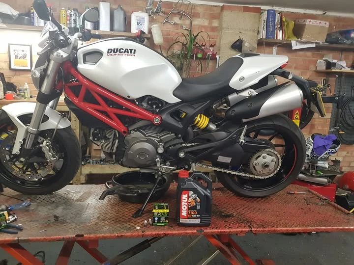 Ducati undergoing workshop servicing